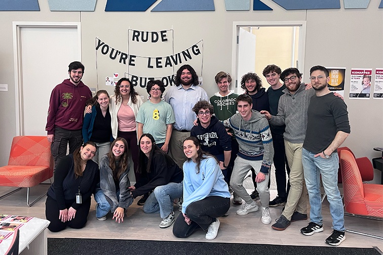 Students at a Hillel event